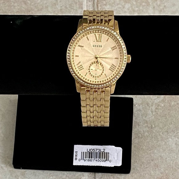 GUESS? GOLD PLATED, STAINLESS STEEL WATCH - Picture 2 of 4